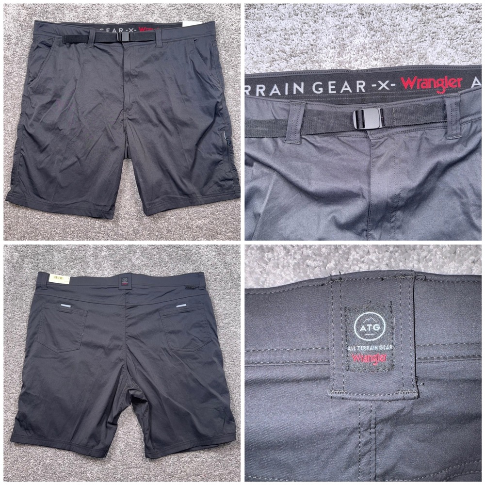 Wrangler ATG All Terrain Gear Mens Stretch Cargo Shorts Gray 46 NEW